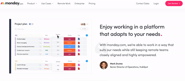 monday.com ist das Work OS, das Teams in die Lage versetzt, Prozesse, Projekte und alltägliche Arbeit auf
 ihre Weise auszuführen. 
