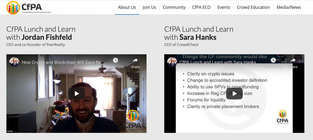  The Crowdfunding Professional Association (CfPA)