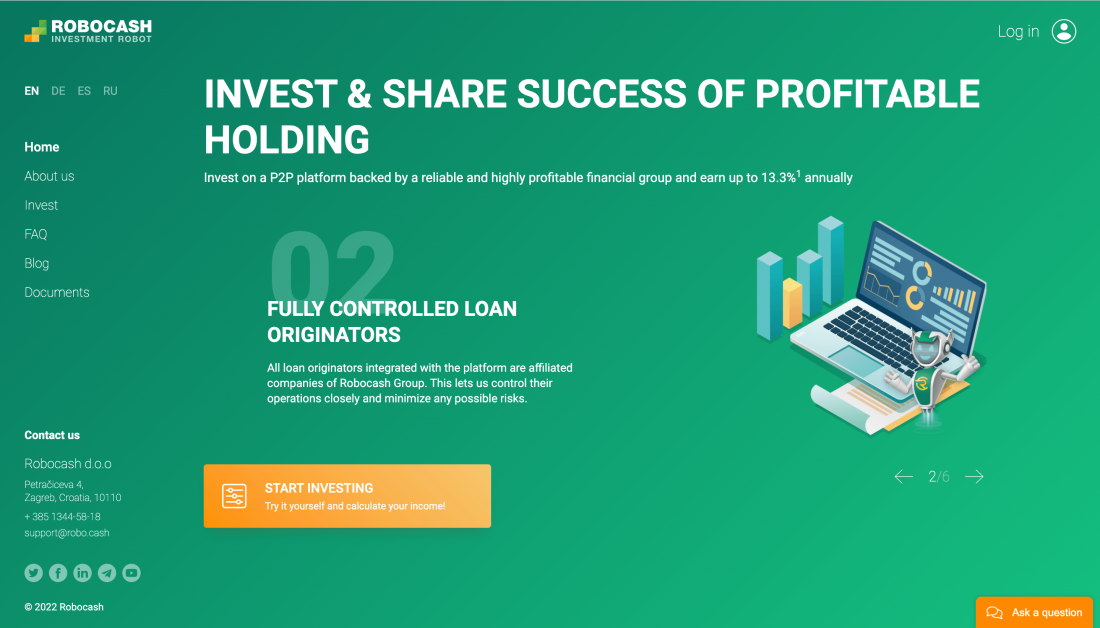 Robocash P2P Lending Platform